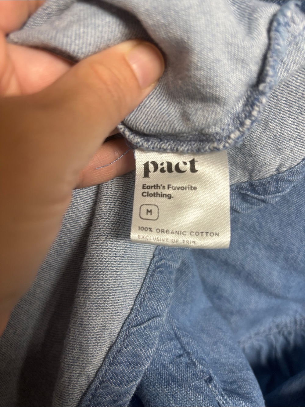 PACT Organic Cotton  Shirt Dress | Size M | 100% Organic Cotton | Pocket - Picture 8 of 10